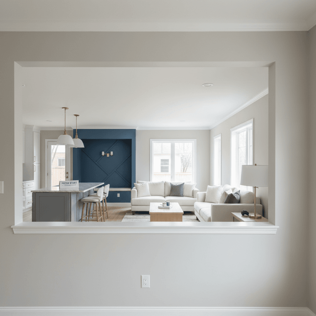 Beautifully finished interior space with quality paint application and cabinet refinishing